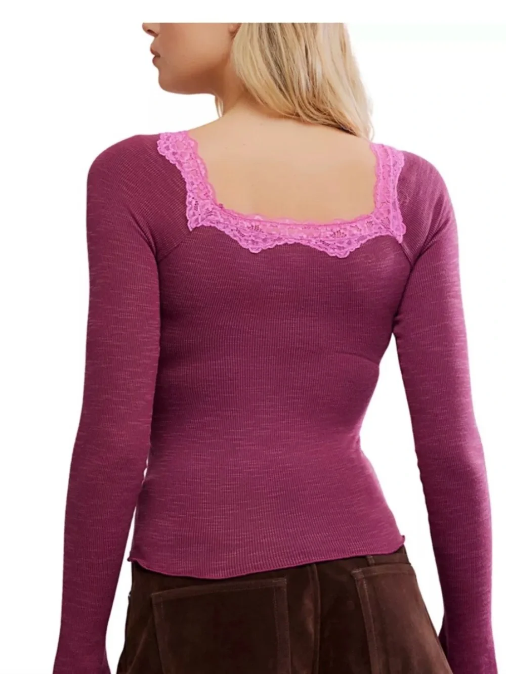Free People Lace Trim Top NWT size M priced $40